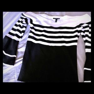 Lane Bryant off shoulder black & white